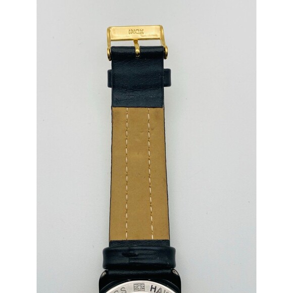 Swiss Hawaiian Le Hornet yellow leather wristwatch